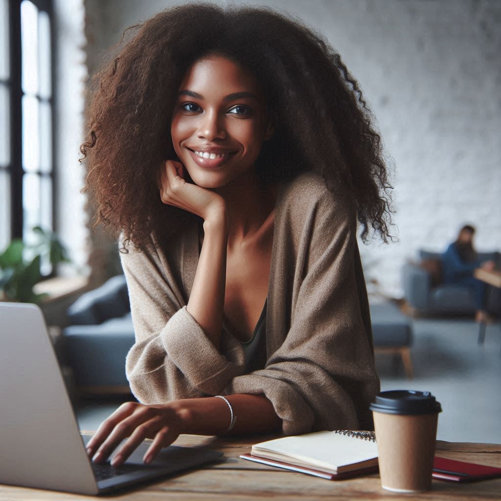 Woman coding on laptop